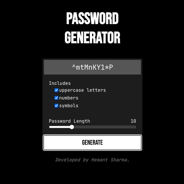 Advanced Password Generator